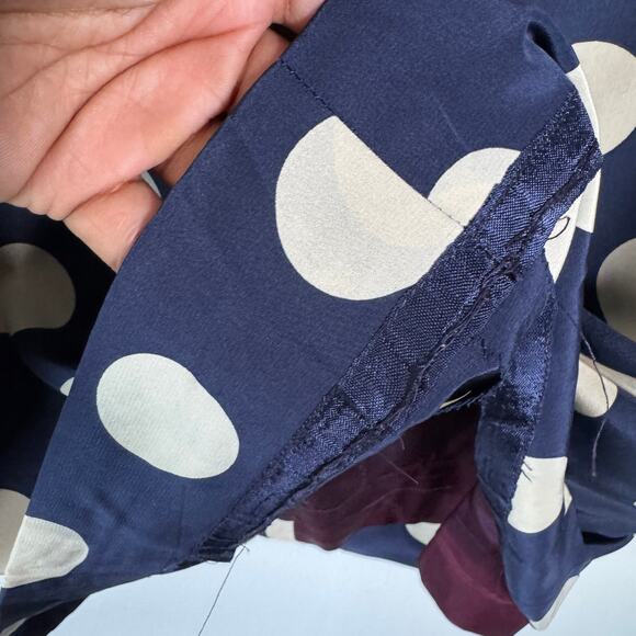 Vtg David Hayes Saks Fifth Avenue Women 6 Dress Blue Polka Dot Silk Shift Retro - Picture 10 of 15